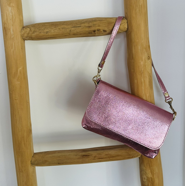 Tas licht roze glitter