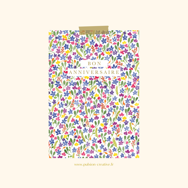 Carte postale aquarelle - Bon anniversaire 