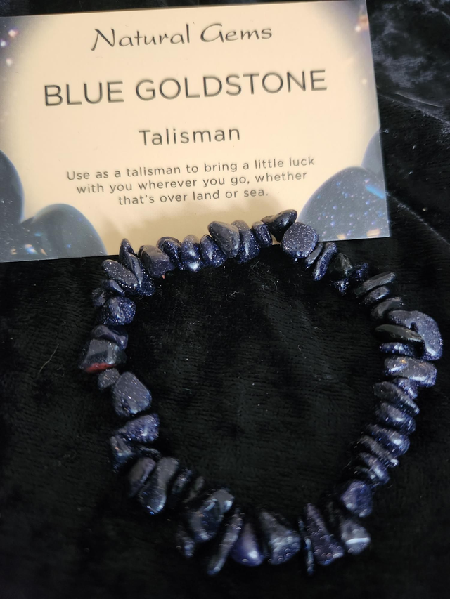 BLUE GOLDSTONE CHIP BRACELET 