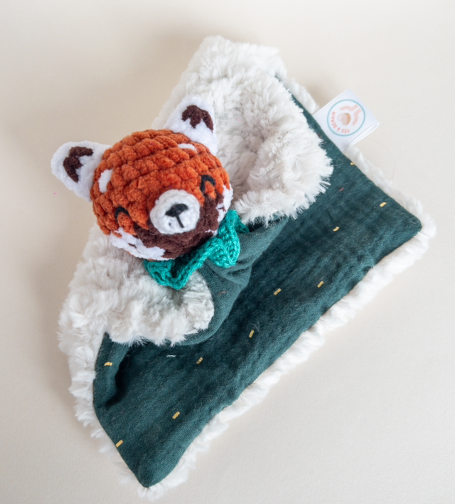 Doudou tissu - PANDA ROUX