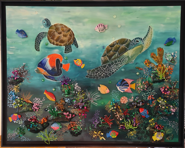 Les abysses &quot; 2 tortues&quot; 116x81