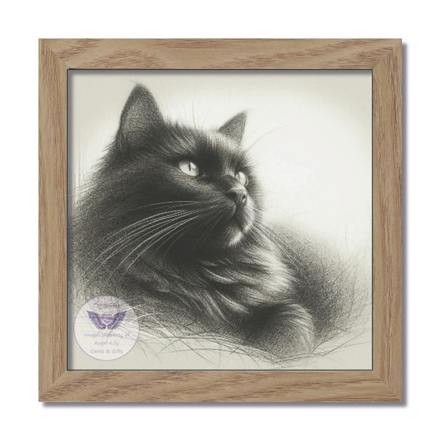 Artistic print of cat in square frame (C16)