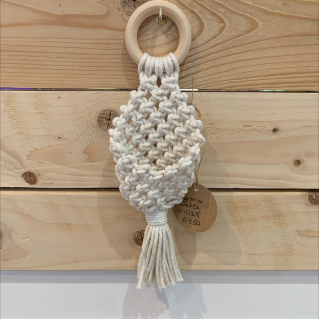 Cream Macrame Hanging Pod 