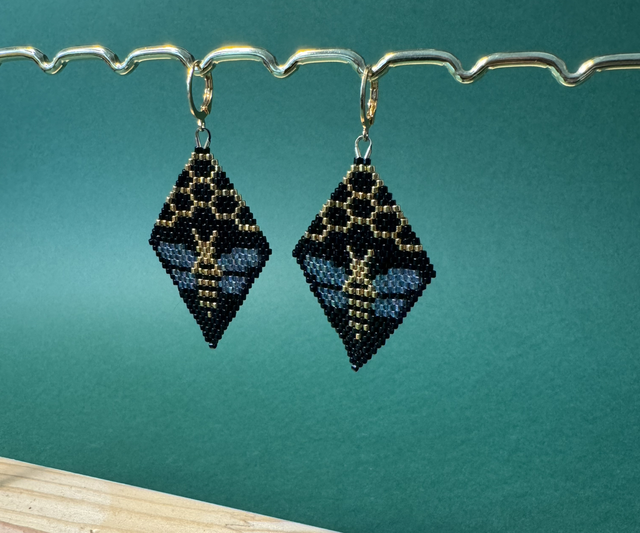 Boucles tissées « Abeilles » Goldfilled 14k