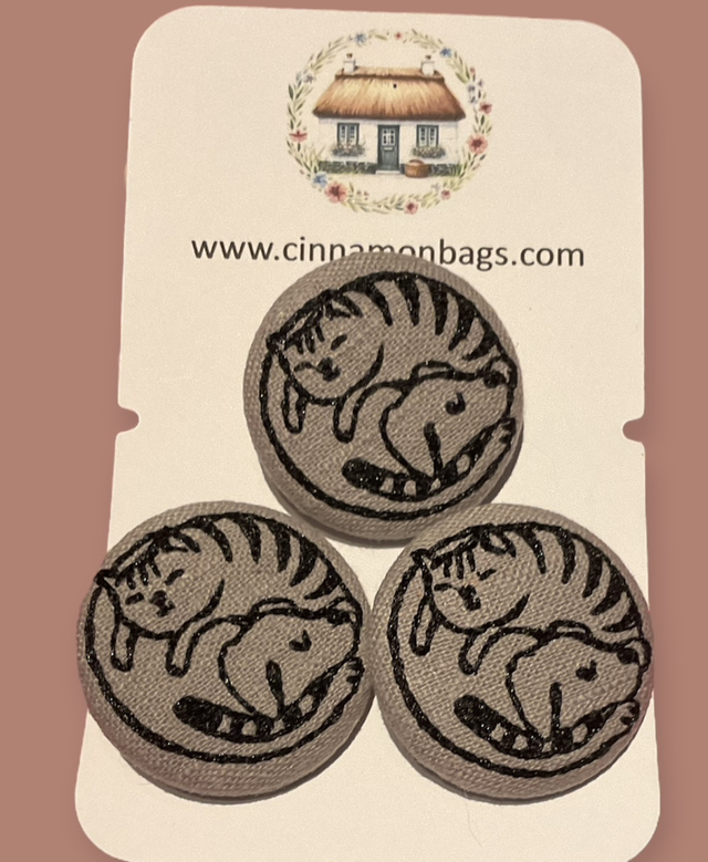 Embroidered Linen Covered buttons