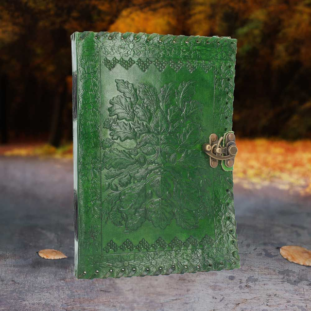 Greenman Leather Journal & Lock 25 x 18cm