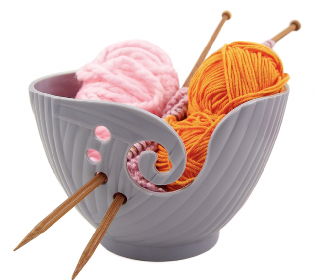Knitting Yarn Bowl: Plastic Cool Grey