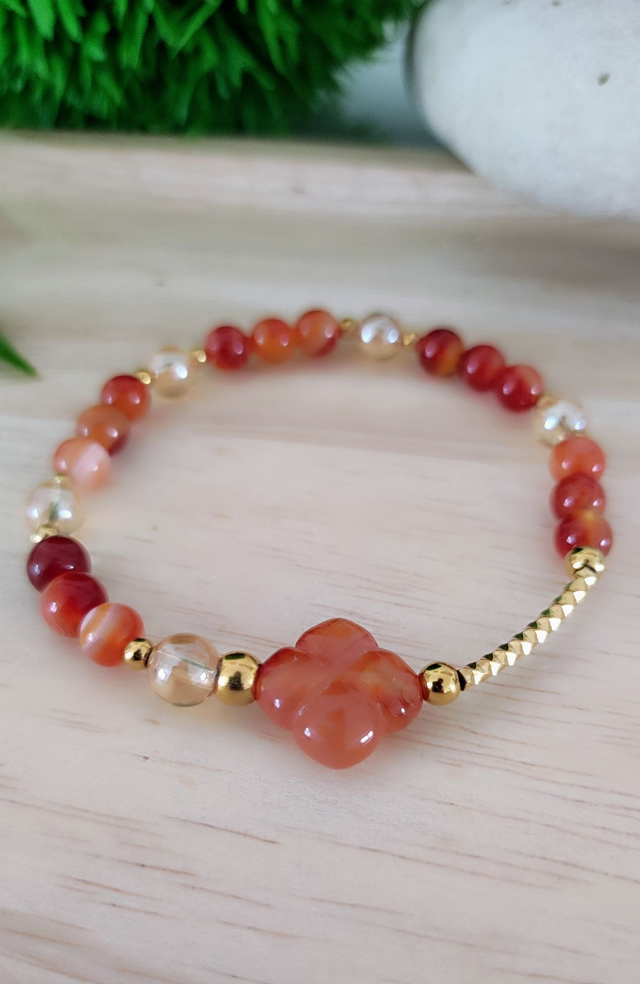 Bracelet Cornaline "Pensées positives"