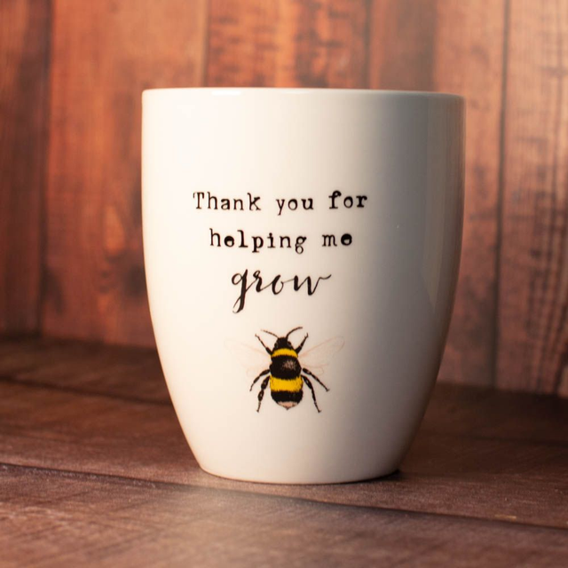 Thank You For Helping Me Grow Ceramic Plant Pot Bee 