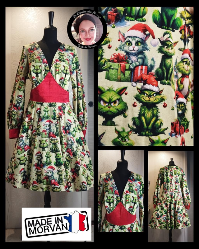Robe Green Cat Christmas T44/46