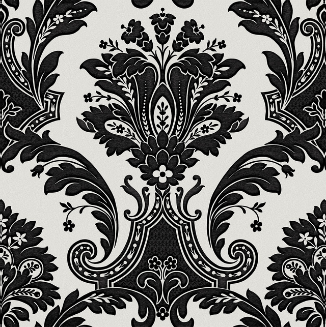 Amara Damask Black/ White - Belgravia - 7391