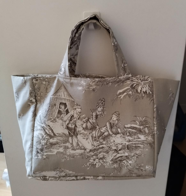 Cabas chic à main  - le chic toile de Jouy