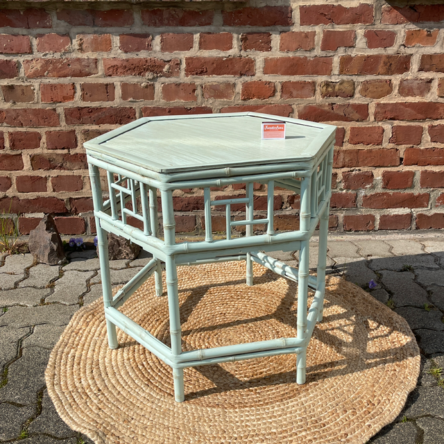 Bambus Tisch Couchtisch  blau