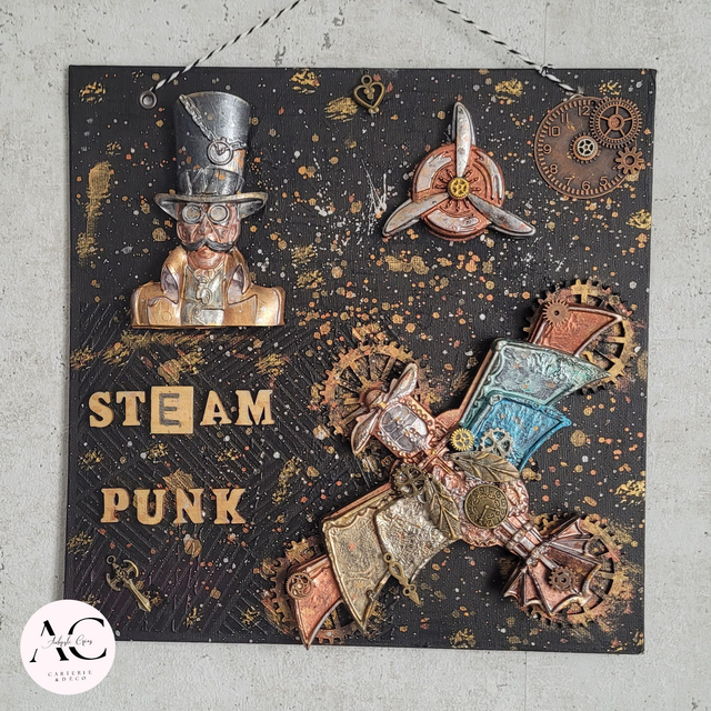 Cadre Mixte "Steam Punk" 25x25 cm – Décoration rétro futuriste