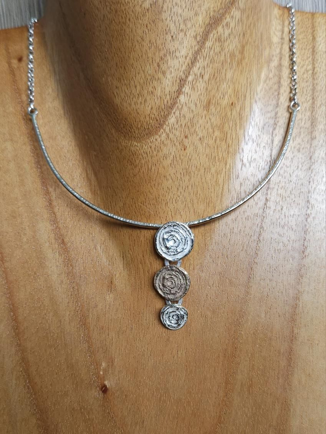 Fossil silver and bronze triple drop faux choker