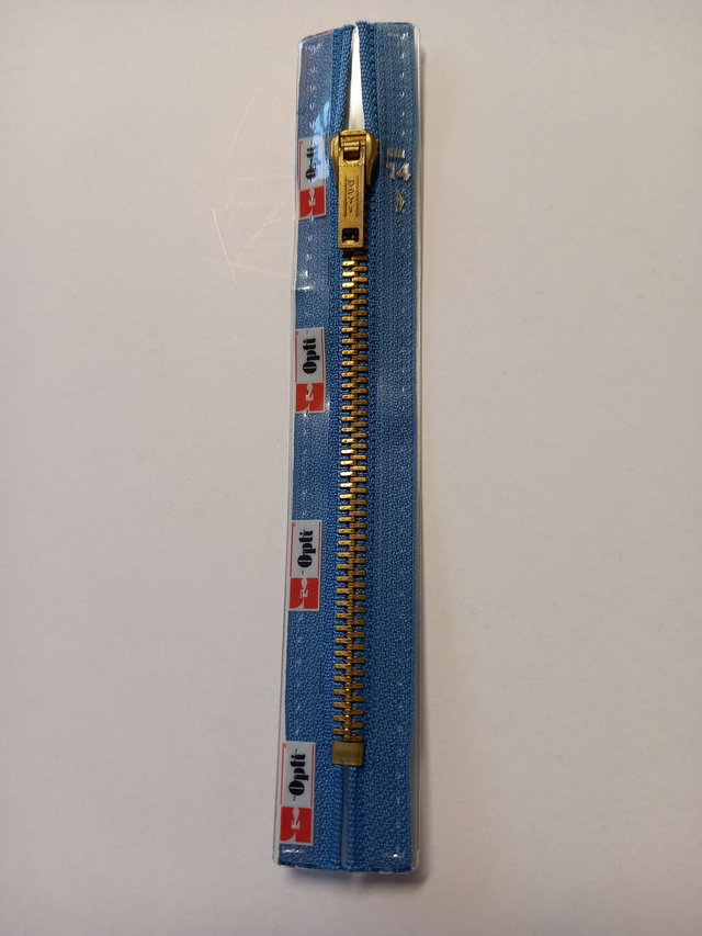 M60 / kleur 235 Opti rits metaal (goudkleurig) blauw