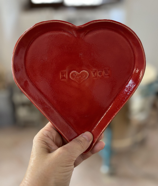 Piattino cuore rosso I Love You