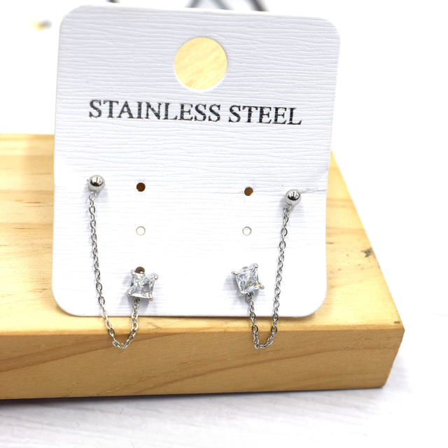 Boucle double piercing acier 