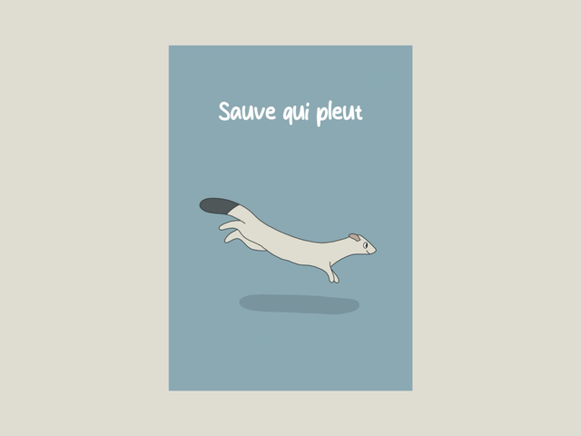 Magnet &quot; Sauve qui pleut &quot; 