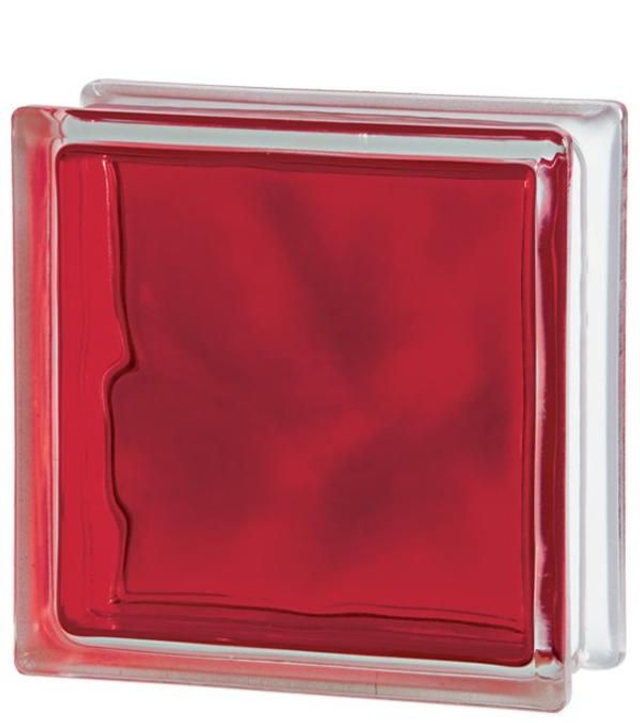 Brilly Red Colour Injected Glass Block