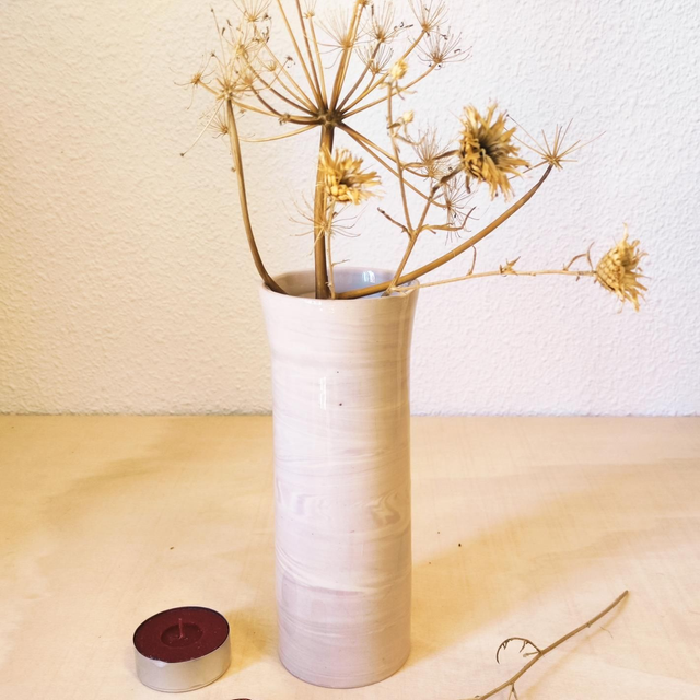 Jarrón marmoleado lila