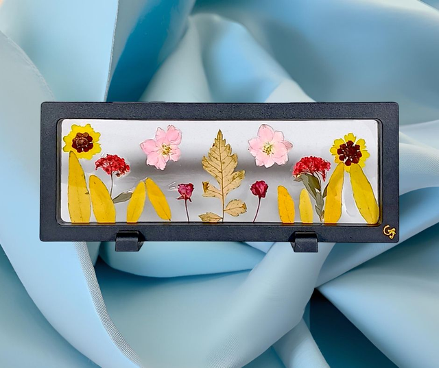 Petit Cadre a Posé 24 x 9 🌺 &quot;Fleurs immobiles&quot;