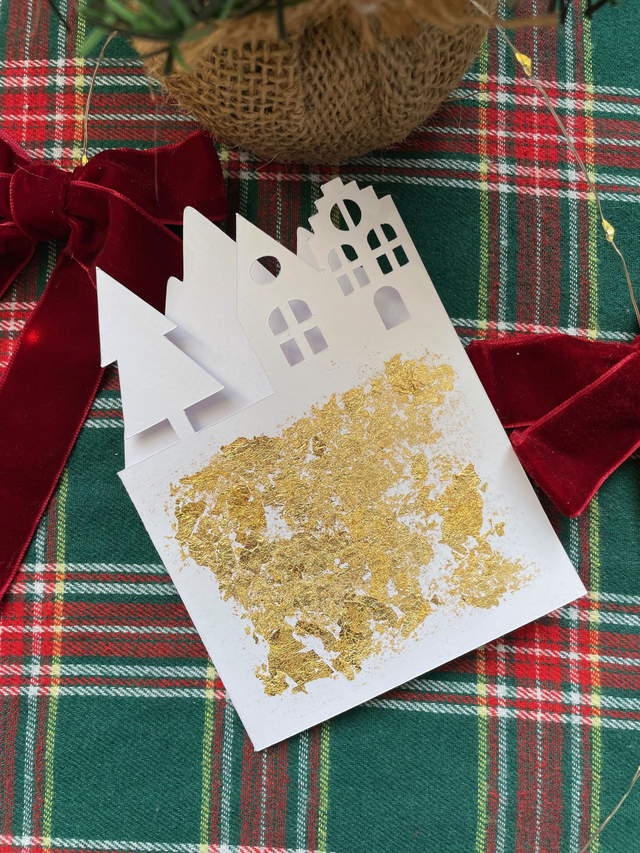 Carte de voeux - Village doré