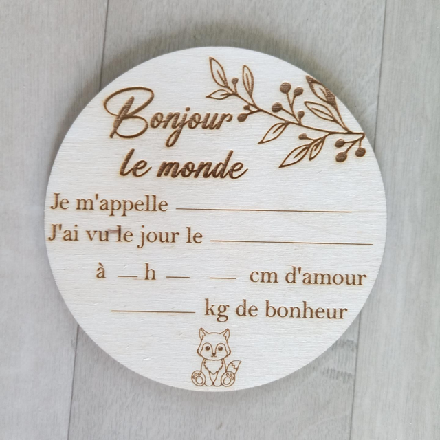 Carte de naissance personnalisée