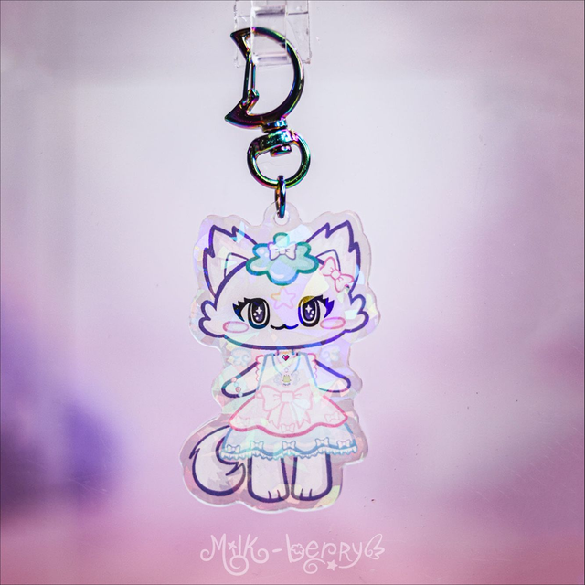 Porte-clé Holographique Mascotte Kawaii