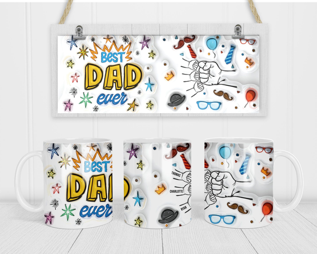 Personalised 3D Inflated Best Dad mug