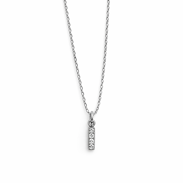 Cadena mini acero plateado y brillos 