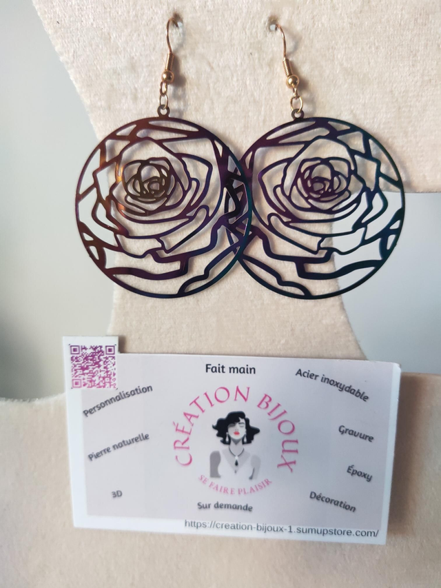 Boucle d'oreille rose 