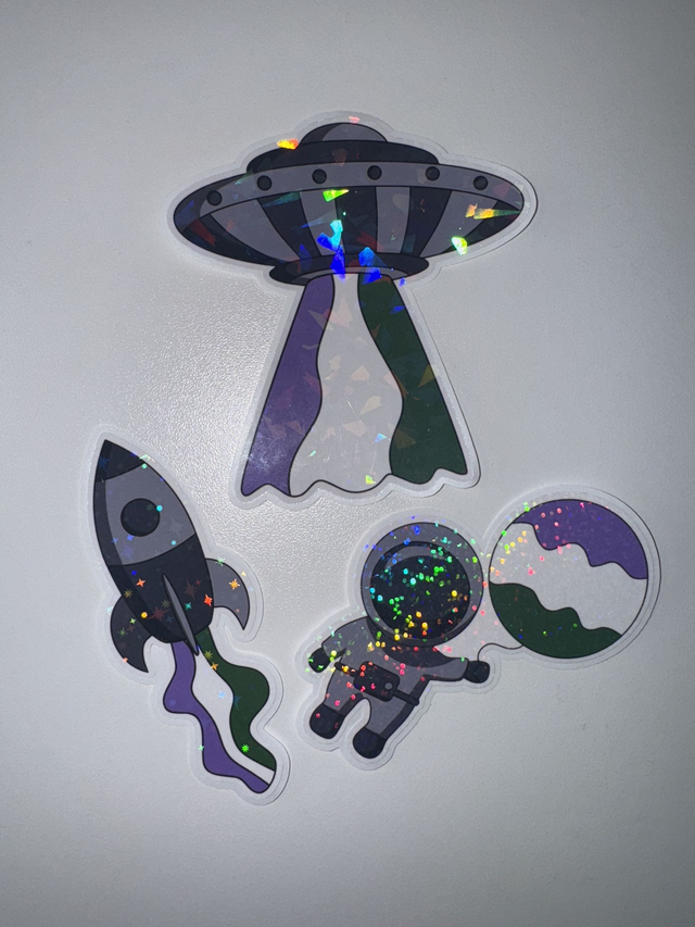 Galaxy Genderqueer Pride Glitter Stickers