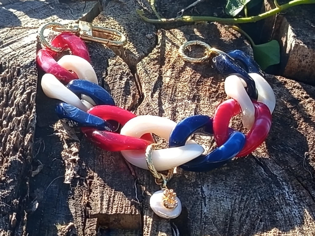 Bracelet gros maillons en acrylique Fraans