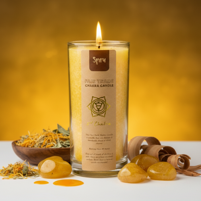 Bougie Spiru - Chakra du Plexus Solaire (Non parfumée)