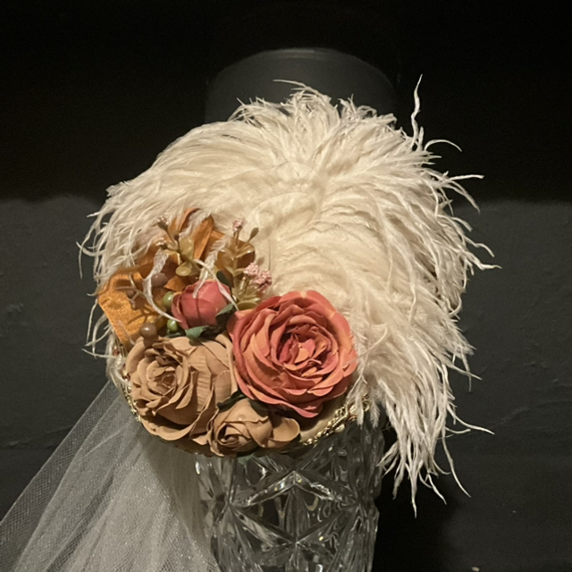 Victorian Hat (Beige &amp; Copper)