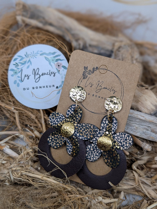 Boucles d'oreilles Baby Marguerite bronze doré bm1109