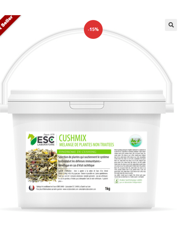 CUSHMIX – Système endocrinien cheval – Mélange de plantes
