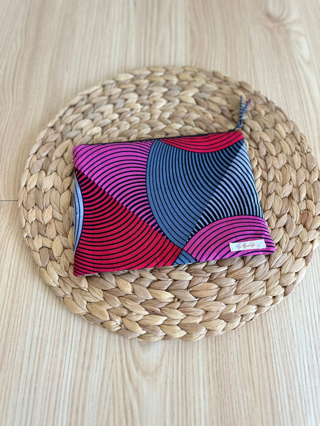 Pochette/Trousse plate modèle rose