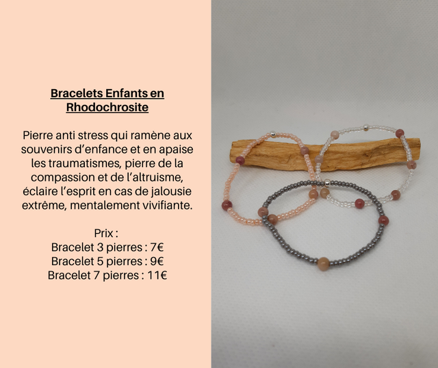 Bracelets Enfants en Rhodochrosite
