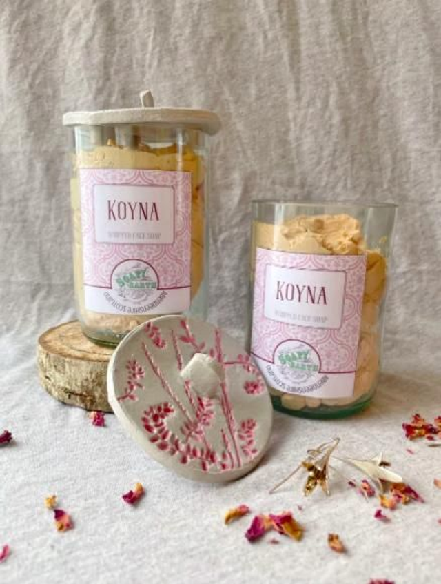 India inspired mousse soap stuffed with rose 