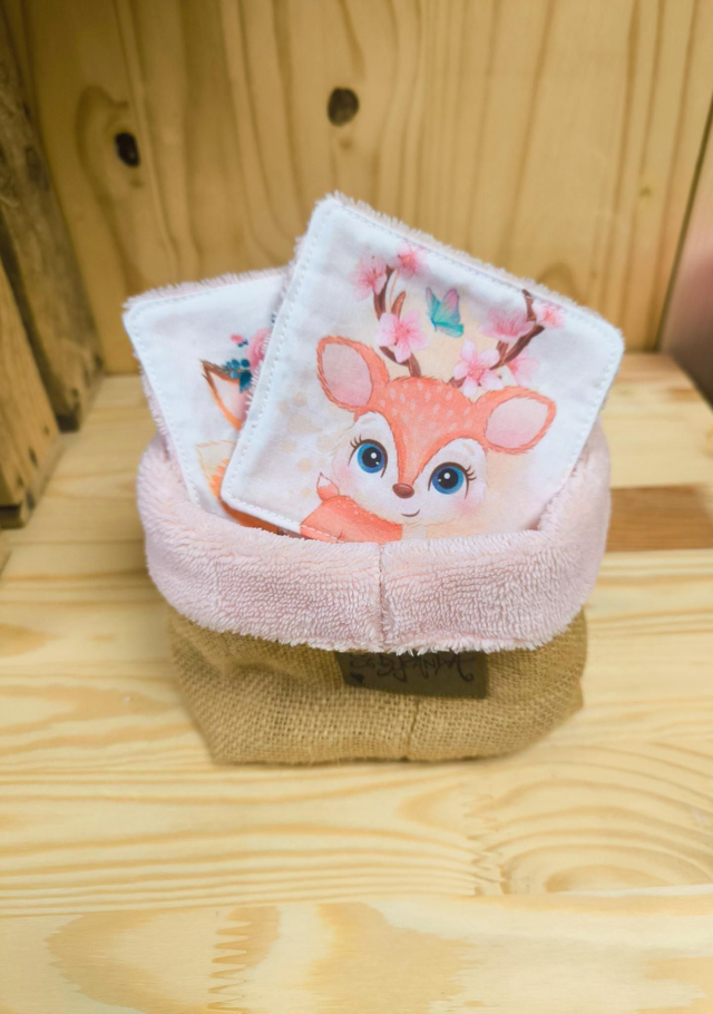 Panière et ses 10 lingettes animaux 