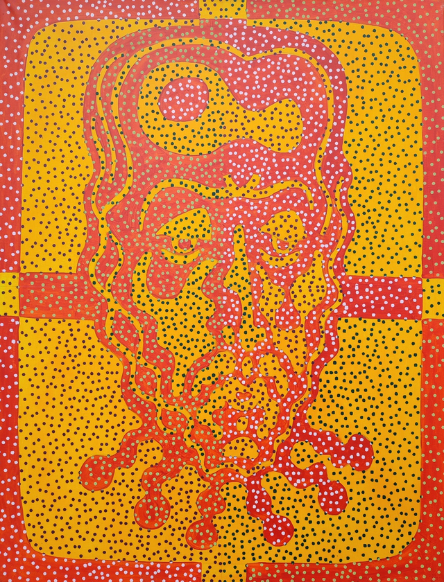 Jezus Bóg - Nowy Strukturalizm, 131x100 akryl płótno 2020