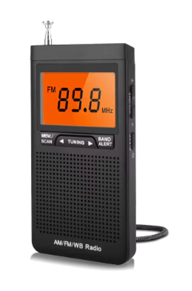 Pocket noodradio met AM/FM/WB en weer waarschuwing