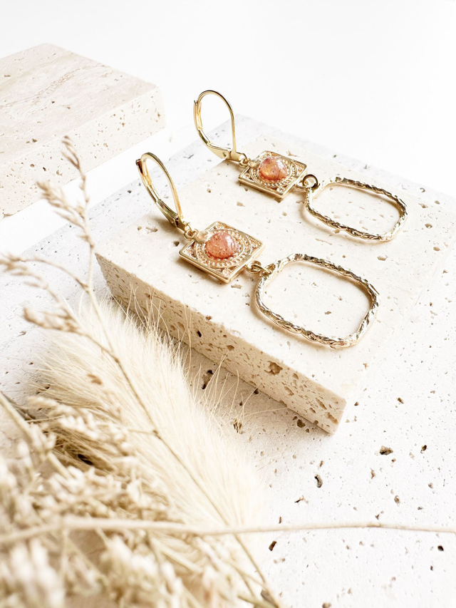 Boucles d&#039;oreilles Hana | Ambré et or