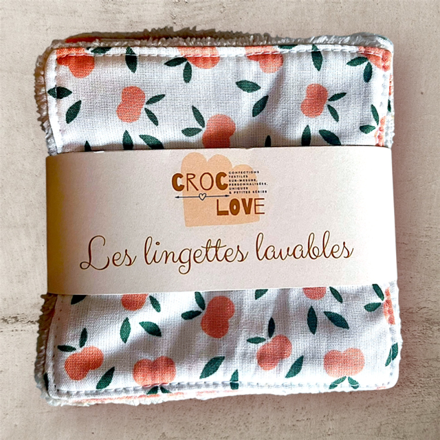 Lot 8 lingettes réutilisables