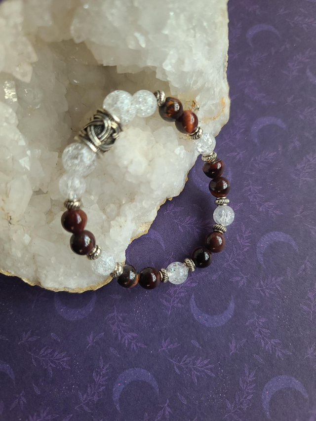 ​Bracelet Résilience : Œil de Taureau &amp; Nœud Tibétain