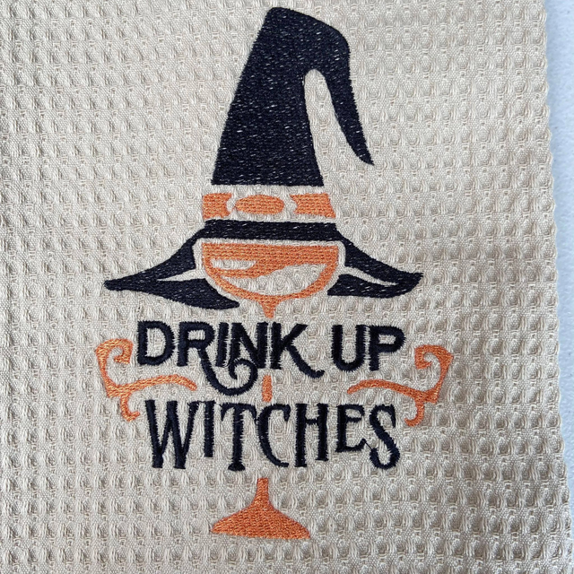 Embroidered Tea Towel - Wine sayings - 6 different designs to choose from