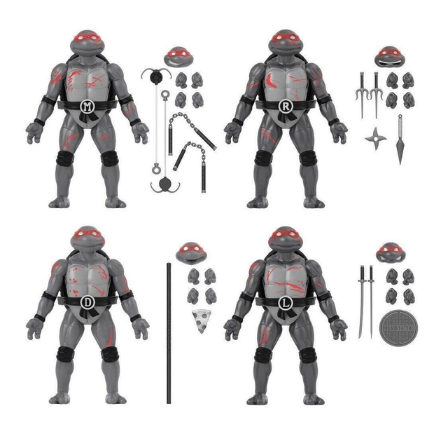 Teenage Mutant Ninja Turtles:  4-Pack Battle Damaged BST AXN Action Figure