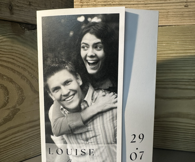 Black and white monochrome photograph design - Gatefold Wedding invitation